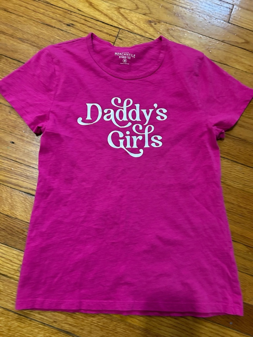 J. Crew Women’s "Daddy’s Girl”‎ T Shirt in Pink M